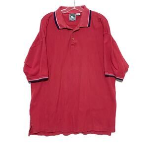 McIntosh & Seymour Oregon Soccer Gear Rugby Patch Red Polo Shirt Mens XL Cotton